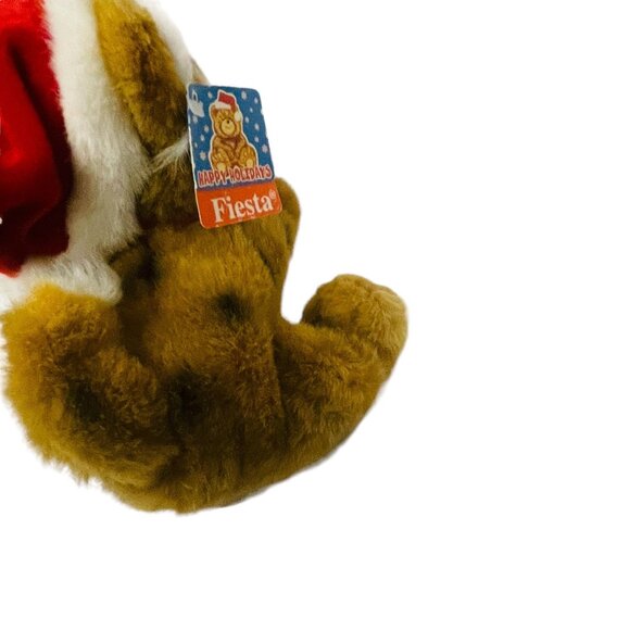 Fiesta Santa Hat Leopard Tiger Plush Voice Activated Soft Cuddly Toys 10" Red Br - Picture 12 of 12